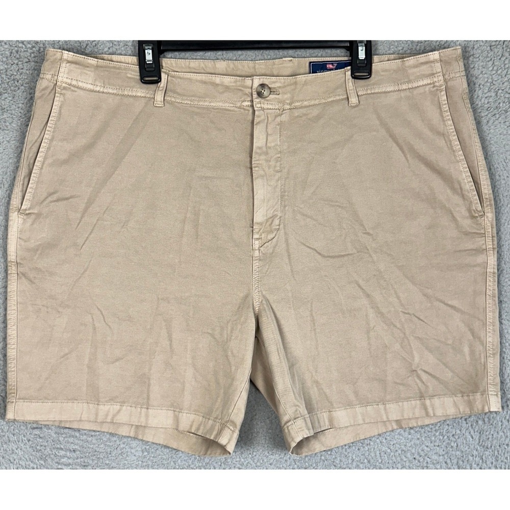 Vineyard‎ Vines Island Shorts Mens 42 Tan Khakis Chino Stretch Flat Front Casual